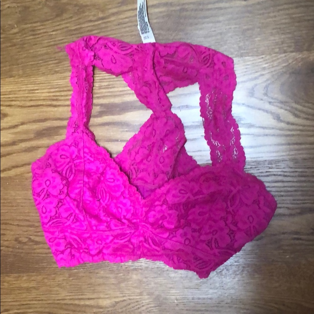 Free People Racerback Galloon Lace Pink Bralette